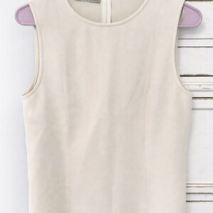 Emporio Armani Ivory Tailored Sleeveless Minimalist Blouse Size 42
